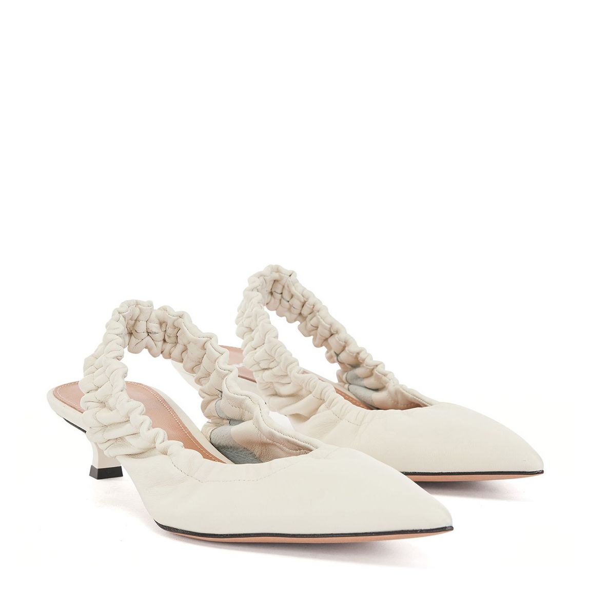 Ecru Olivia Pointed Leather Heels main product photo