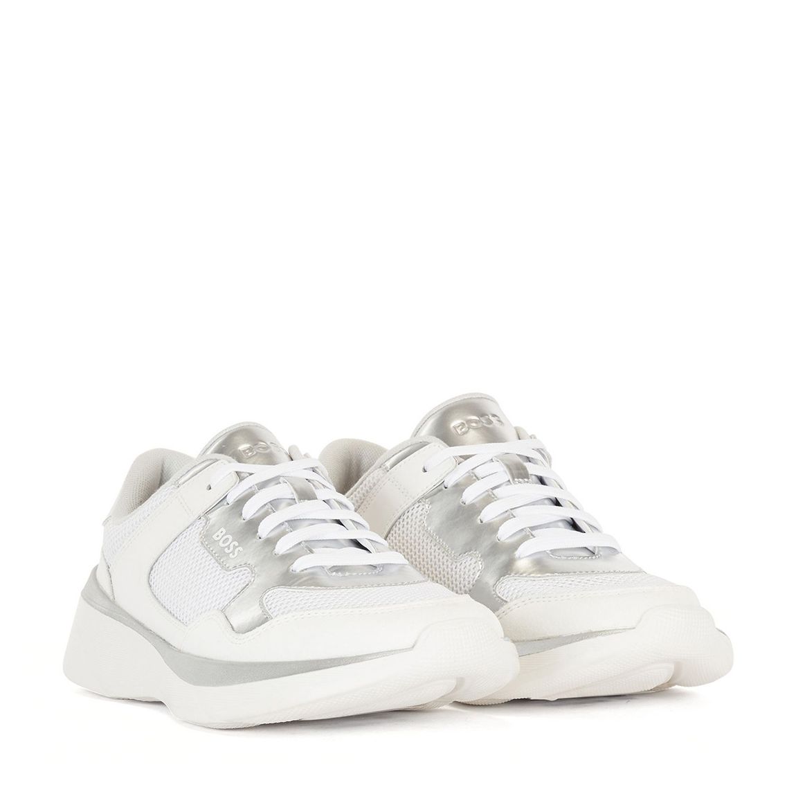 White Dean Runn Lace Up Trainers main product photo