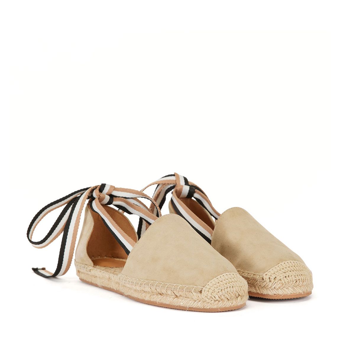 Beige Madeira Tie Leather Espadrilles main product photo