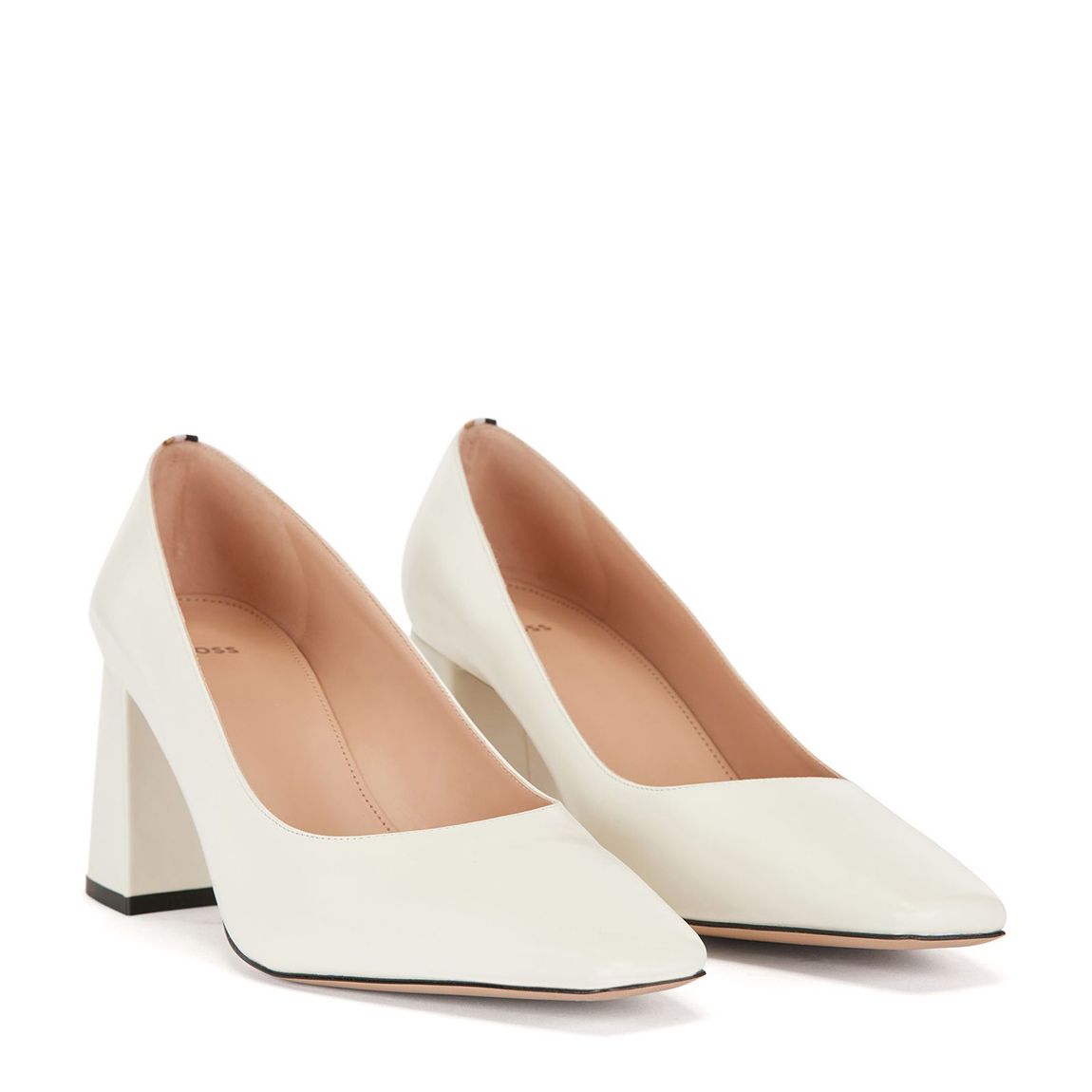 Ecru Charlotte Pointed Leather Heels main product photo