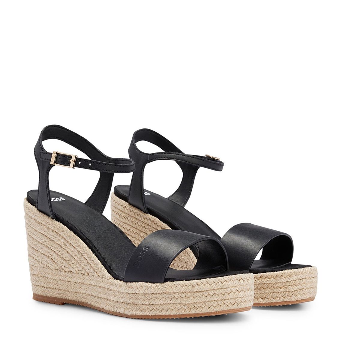 Black Madeira Wedge Cotton Espadrilles main product photo