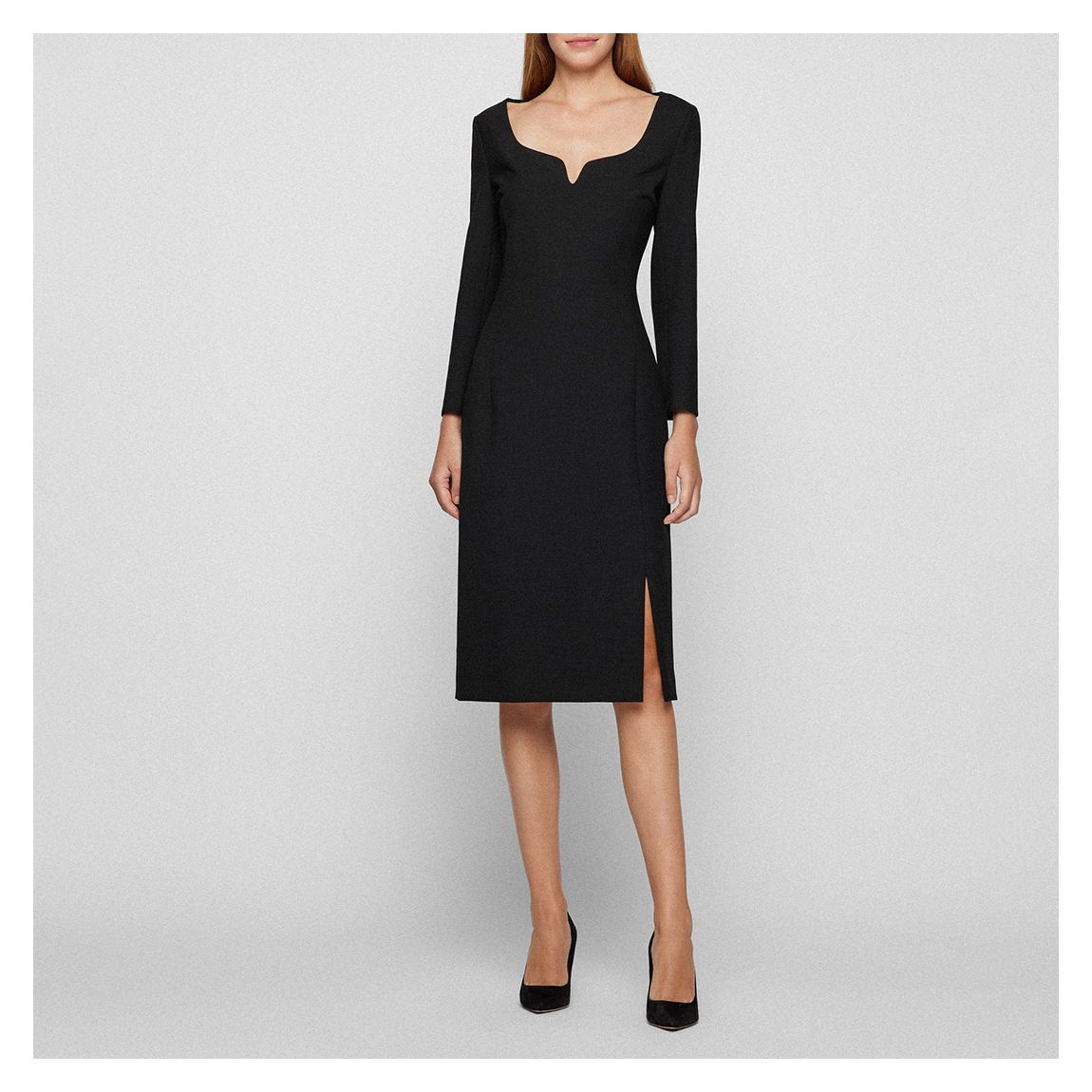 Black Dihera Cotton Blend Midi Dress main product photo