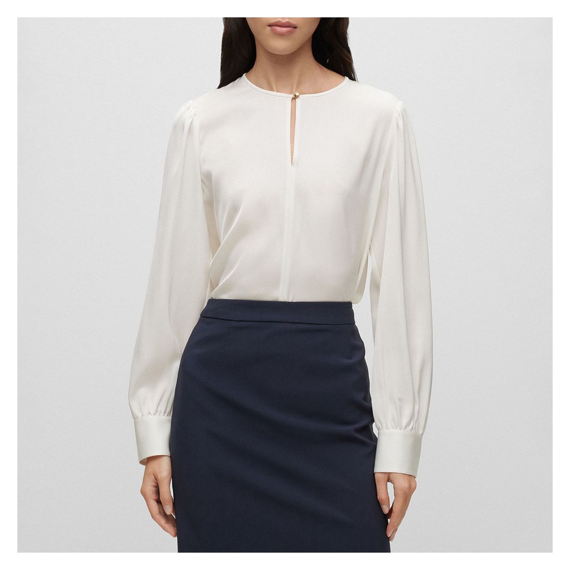 White Iunawa Silk Blend Blouse main product photo