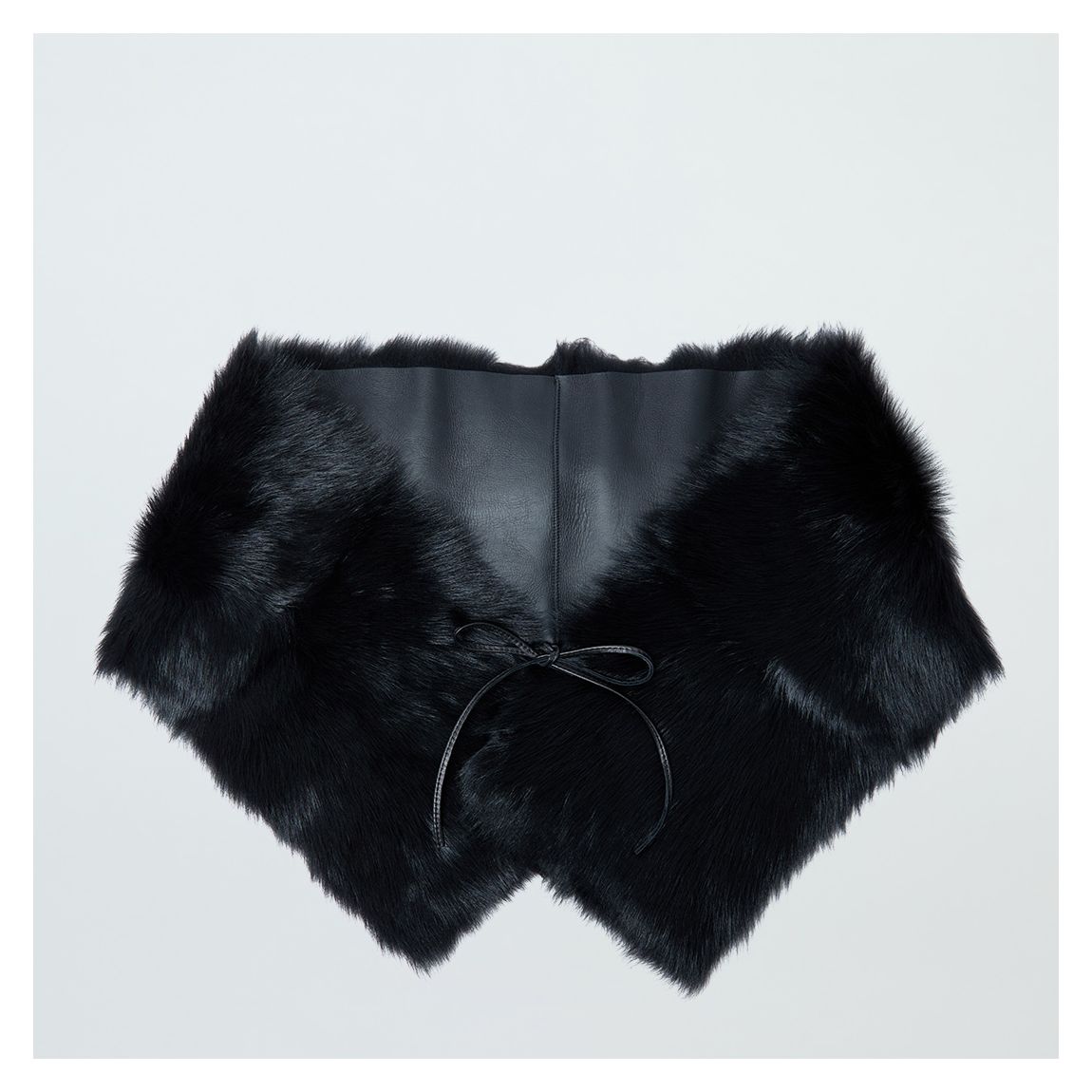 Black Shearling Tie Scarf main product photo