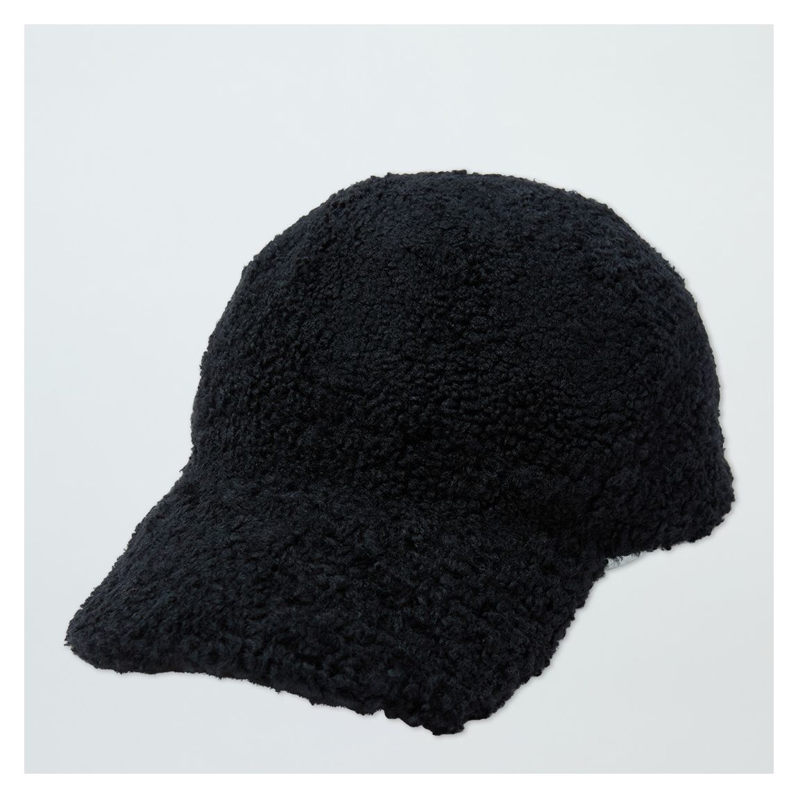 Black Shearling Teddy Cap main product photo