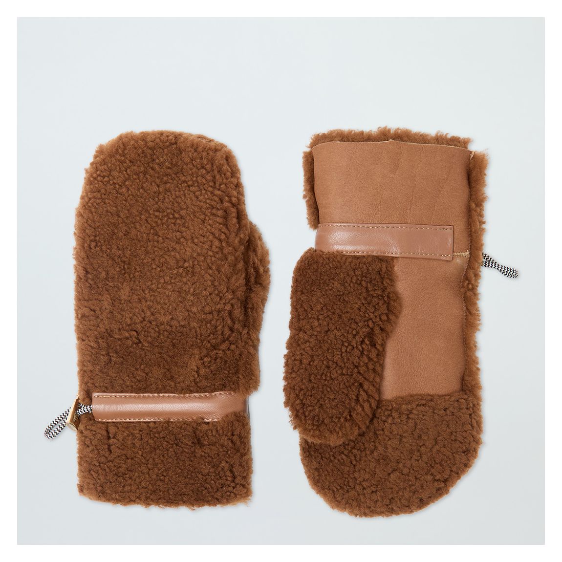 Caramel Shearling Teddy Mittens main product photo