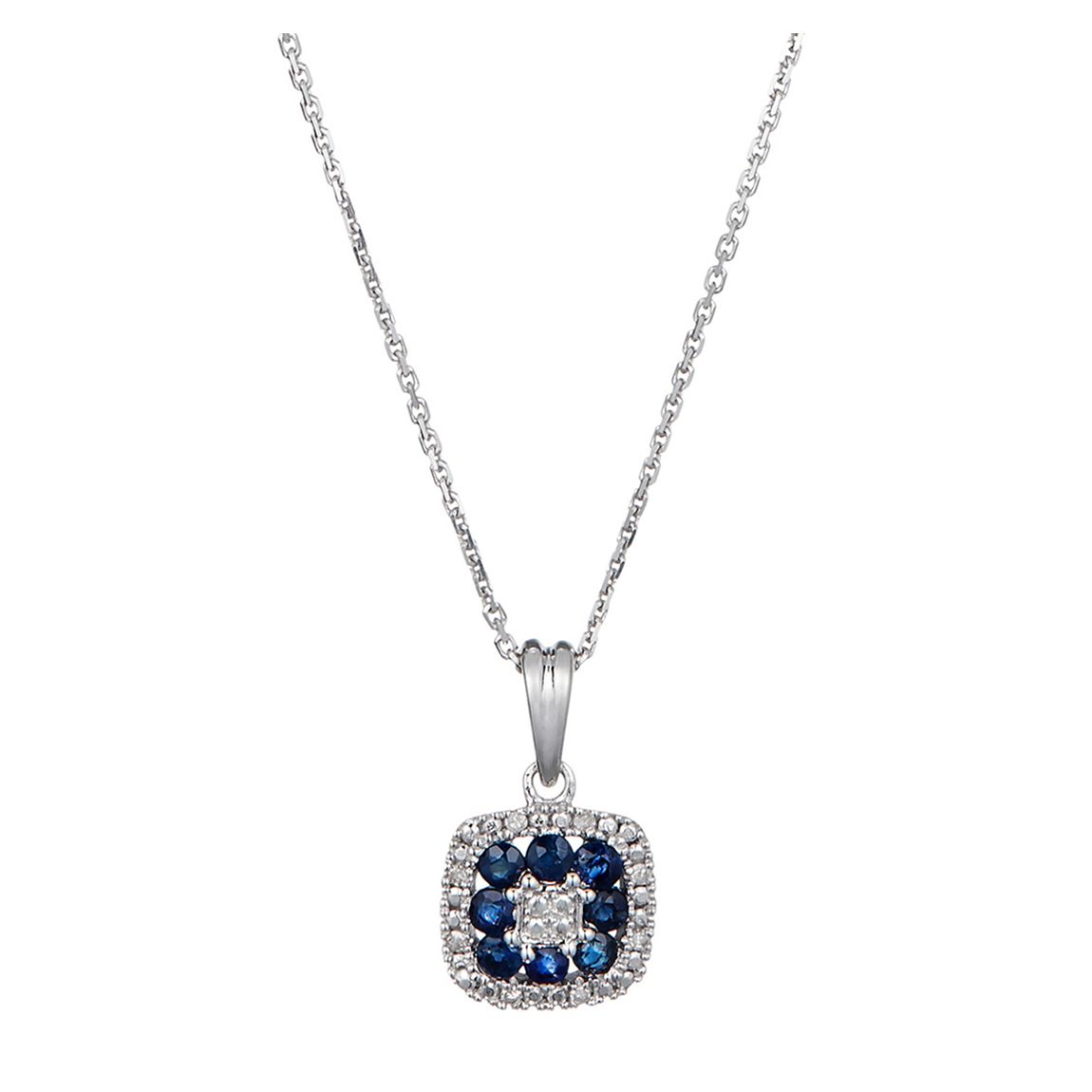 Silver/Blue Sapphire Pendant Necklace main product photo
