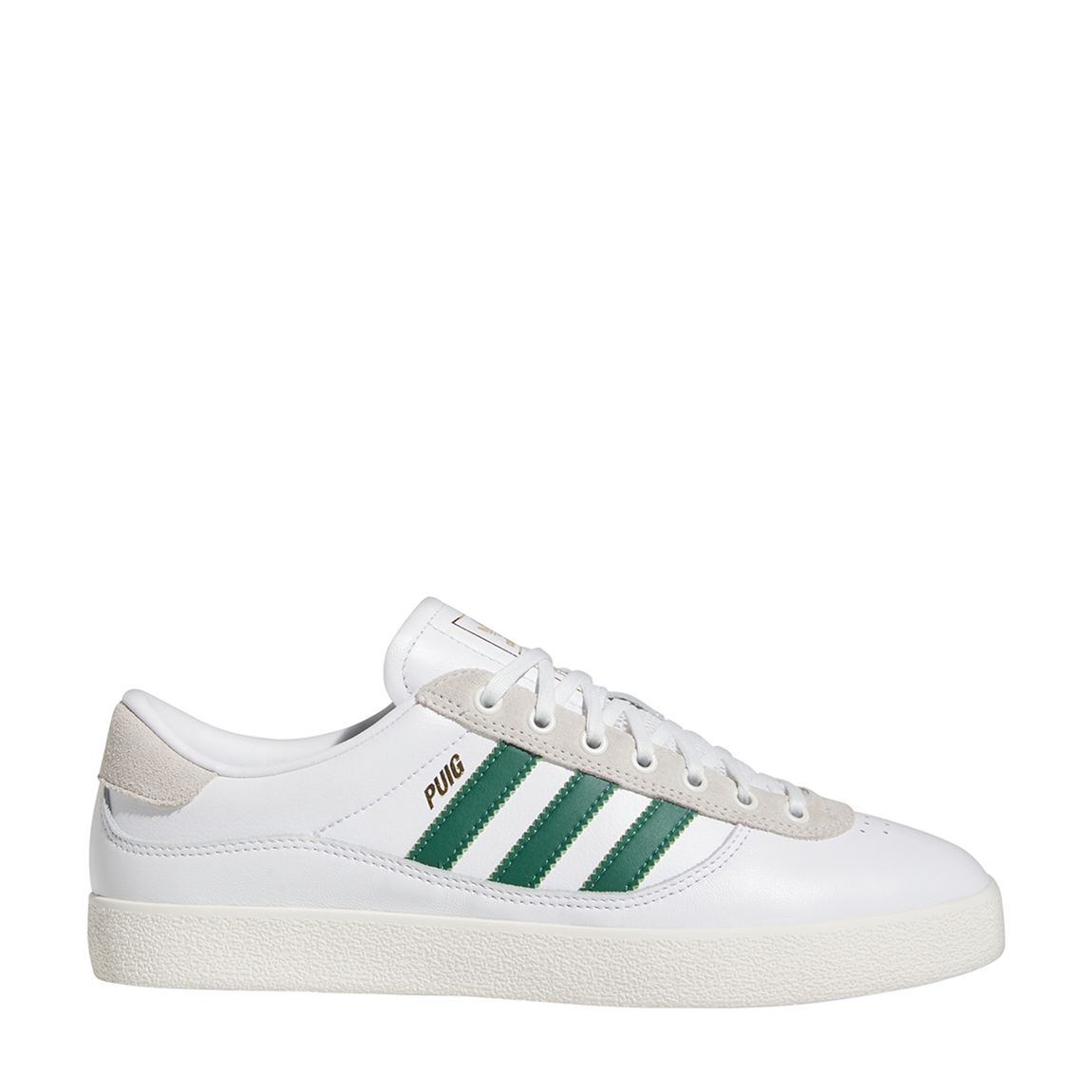 Unisex White/Dark Green Adidas Puig Indoor Skate Trainers main product photo