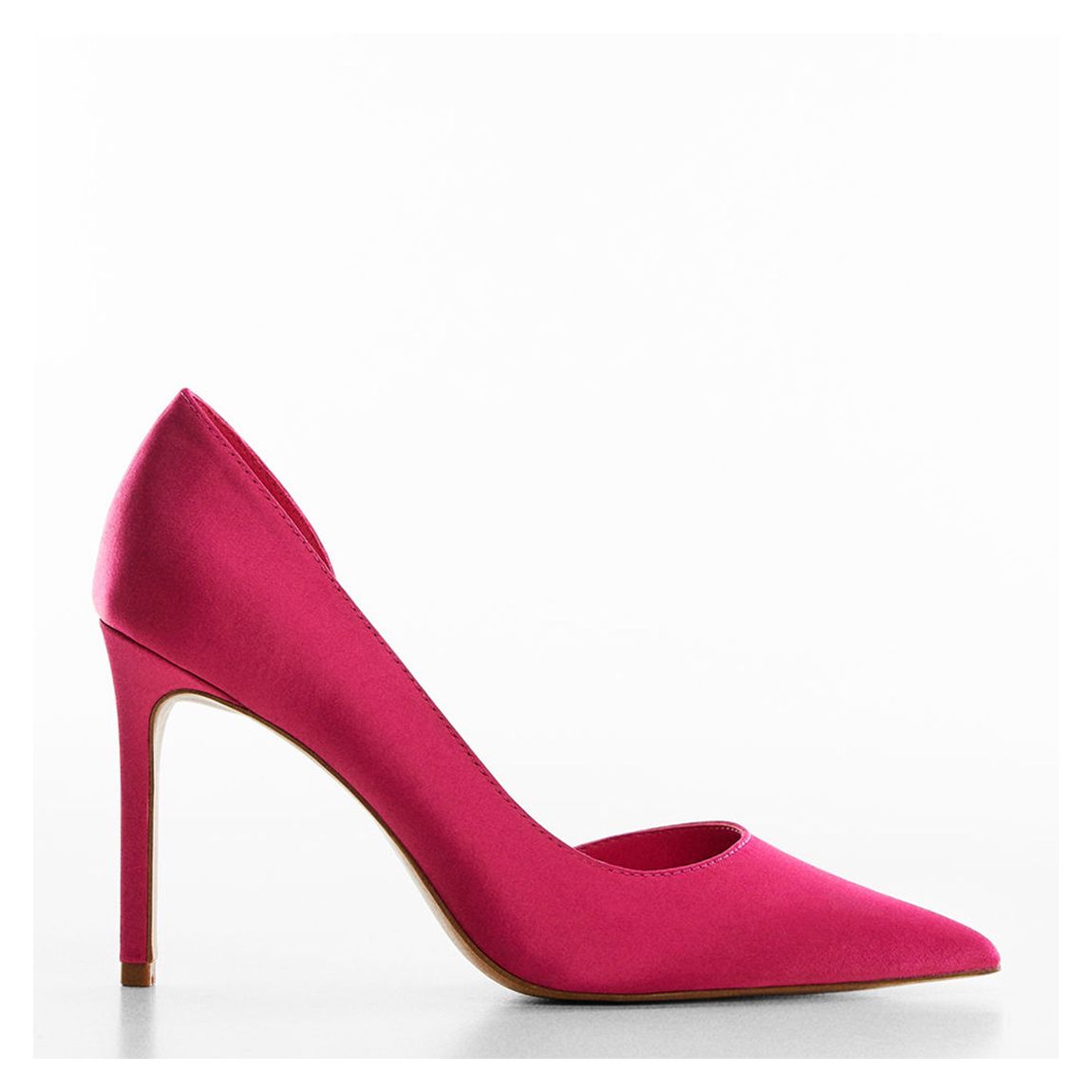 Fuchsia Asymmetrical Satin Court Shoes main product photo