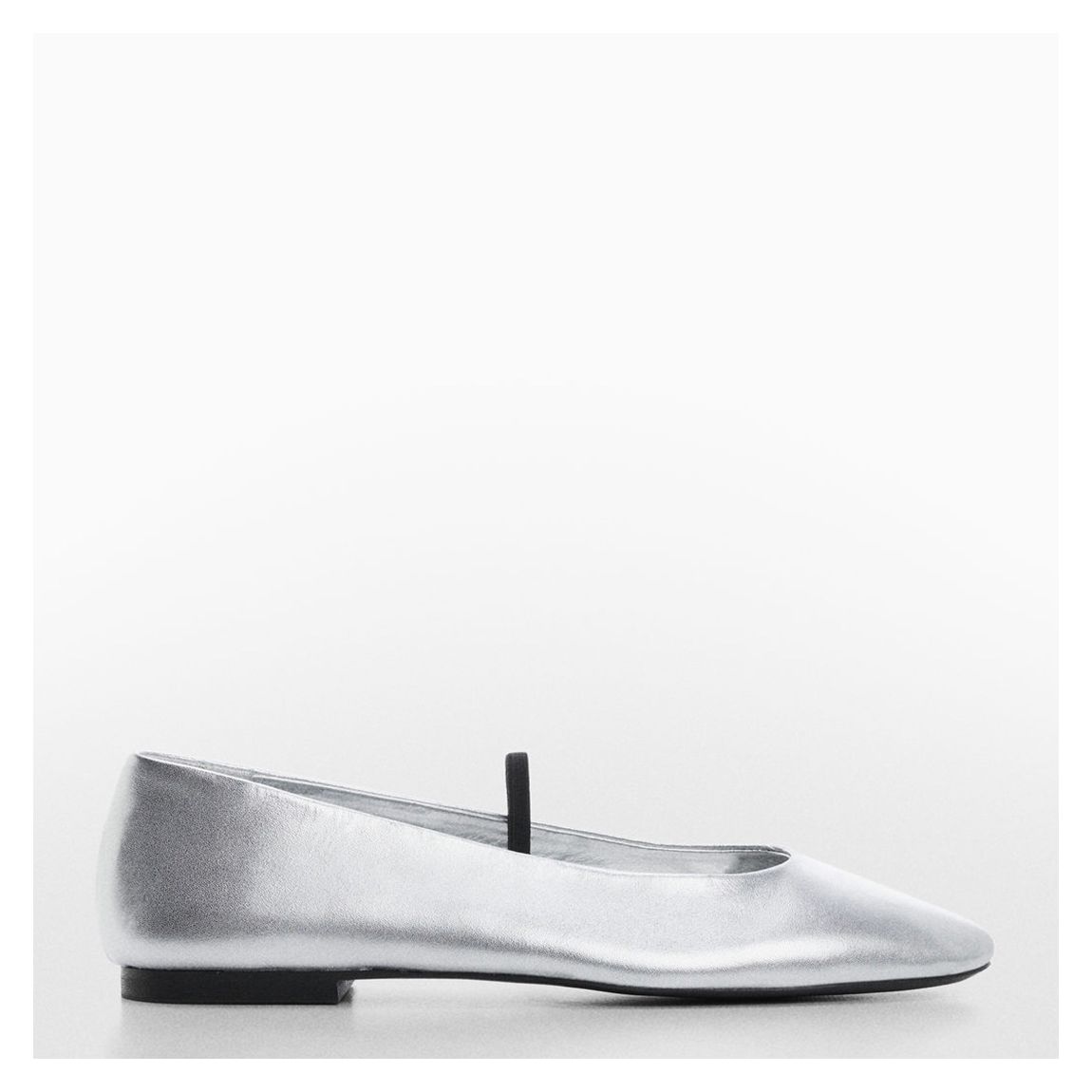 Silver Metallic Leather Ballerinas main product photo