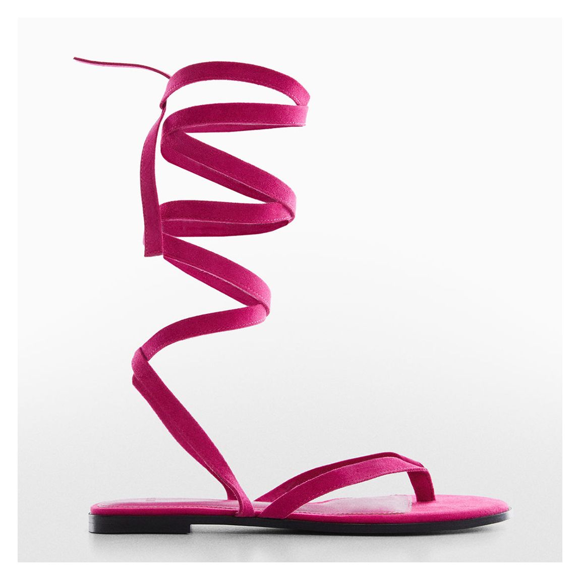 Fuchsia Leather Strappy Flat Sandals main product photo