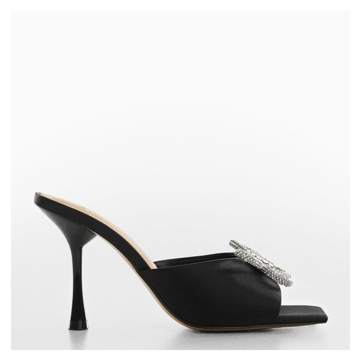 Black Rhinestone Detail Heeled Sandals main product photo