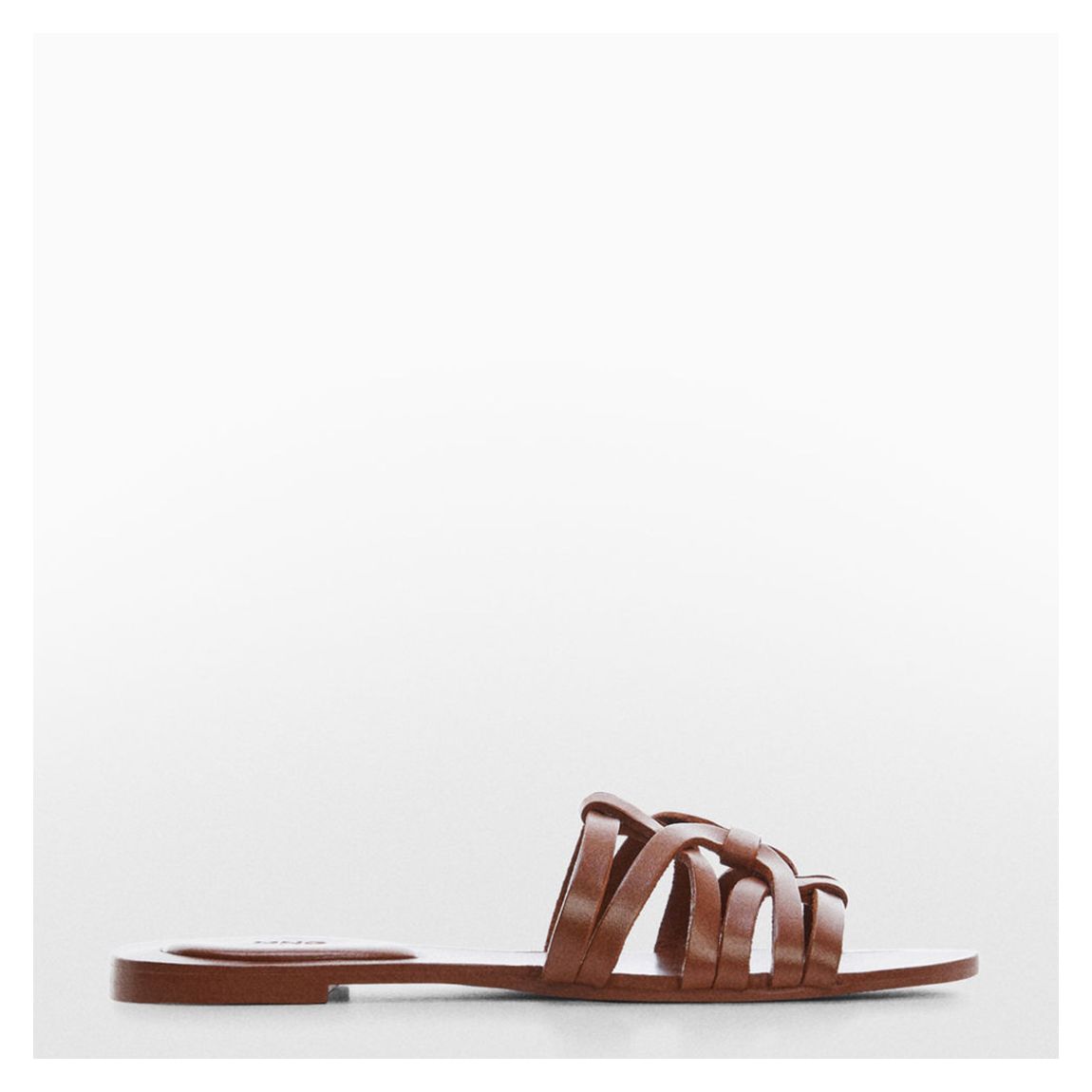 Brown Leather Strappy Flat Sandals main product photo