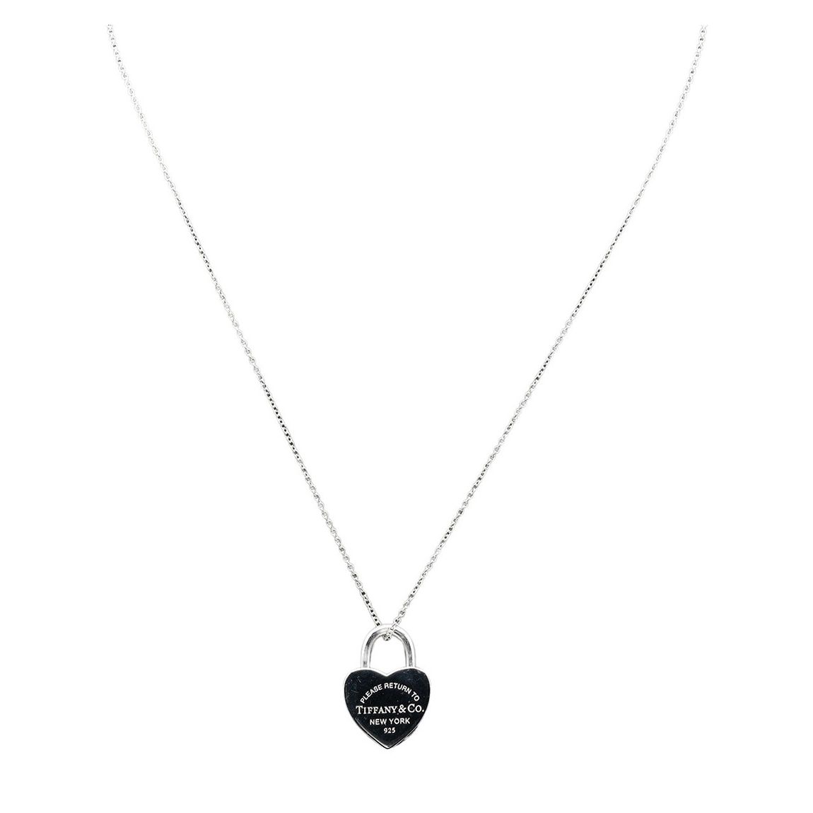 Silver Tiffany & Co Return to Heart Lock Necklace - B main product photo