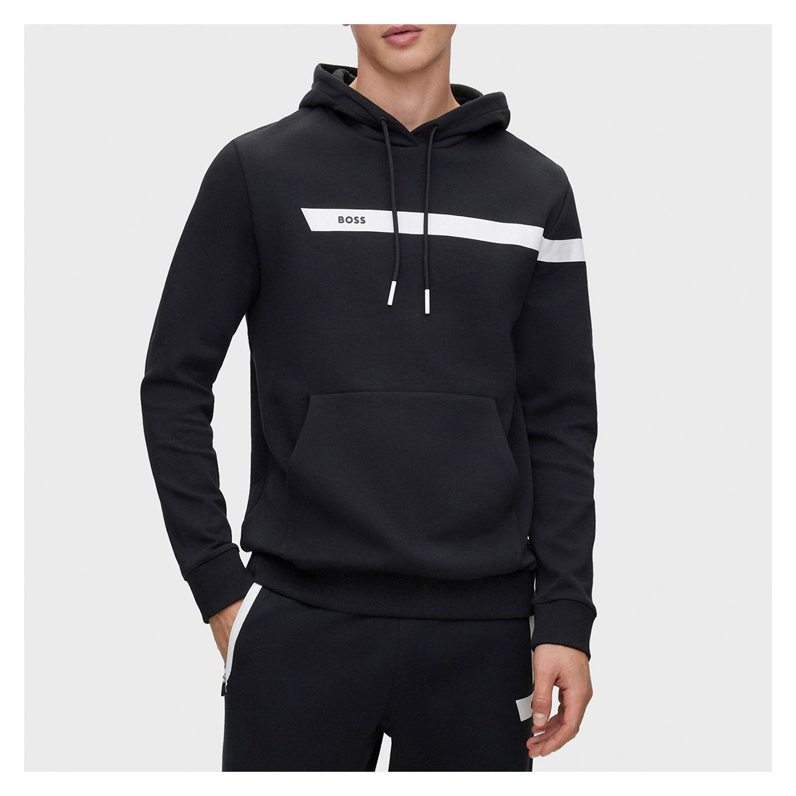 Black Cotton Blend Hoodie main product photo