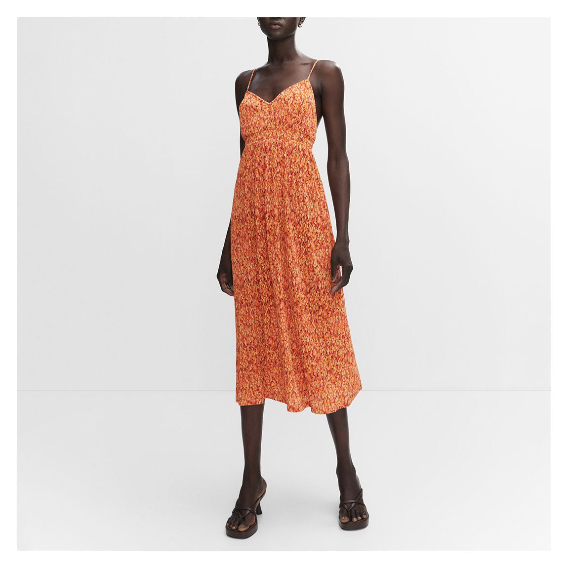 Orange Floral Cami Dress main product photo
