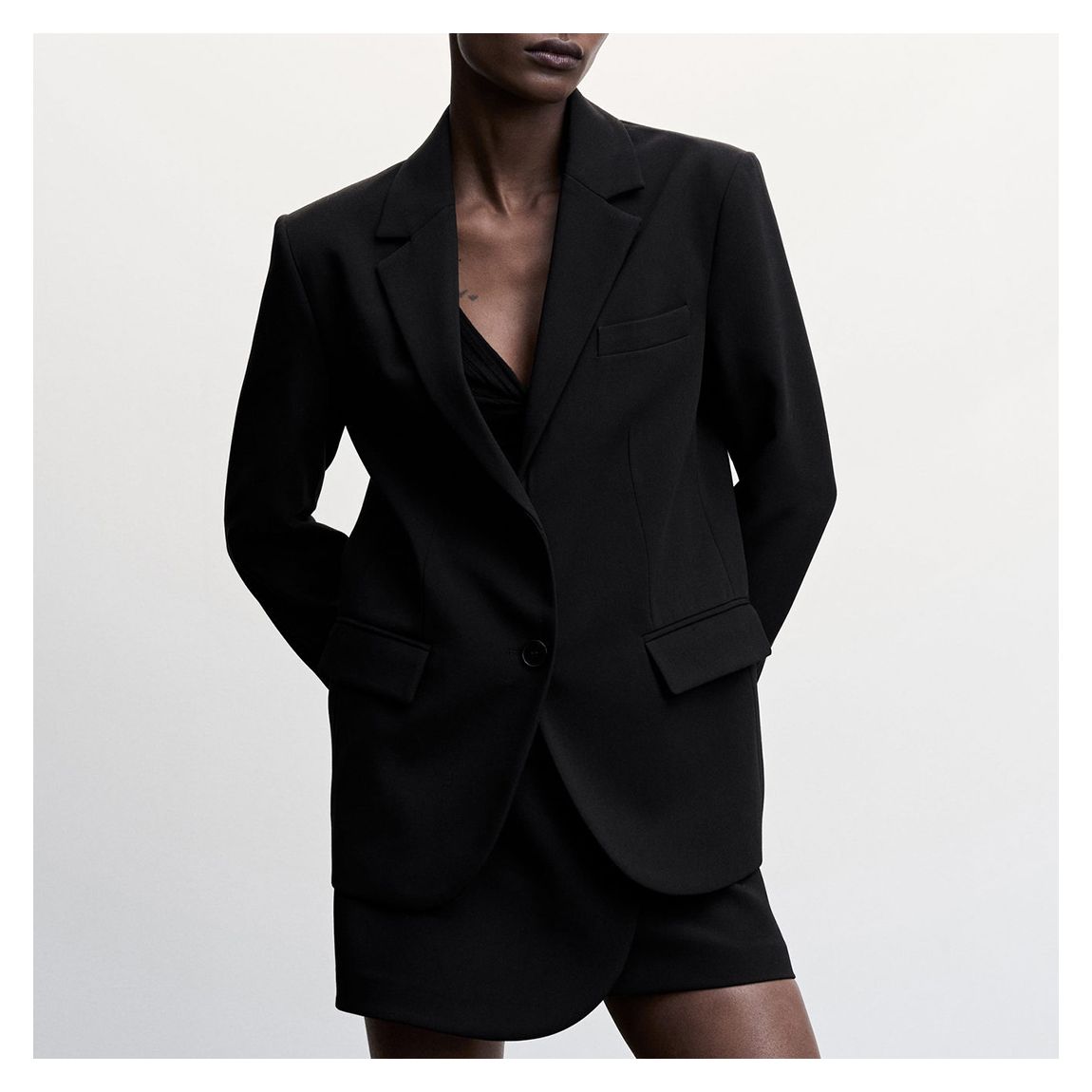 Black Peak Lapel Suit Blazer main product photo