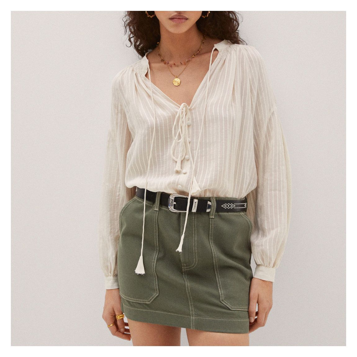 Khaki Cargo Mini Skirt main product photo