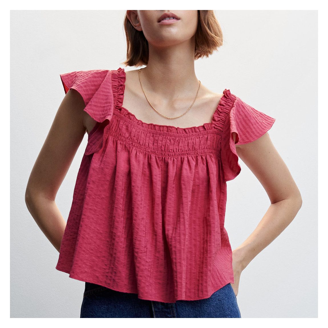 Pink Stripe Texture Blouse main product photo