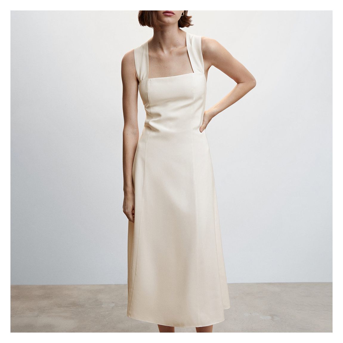 White Crisscross Strap Dress main product photo