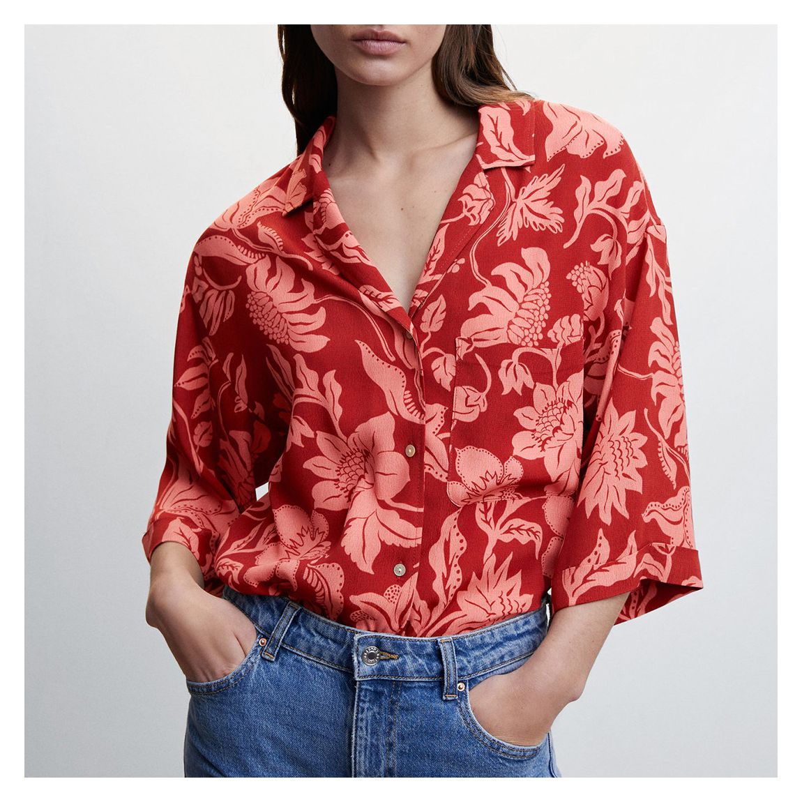 Red Floral Blouse main product photo