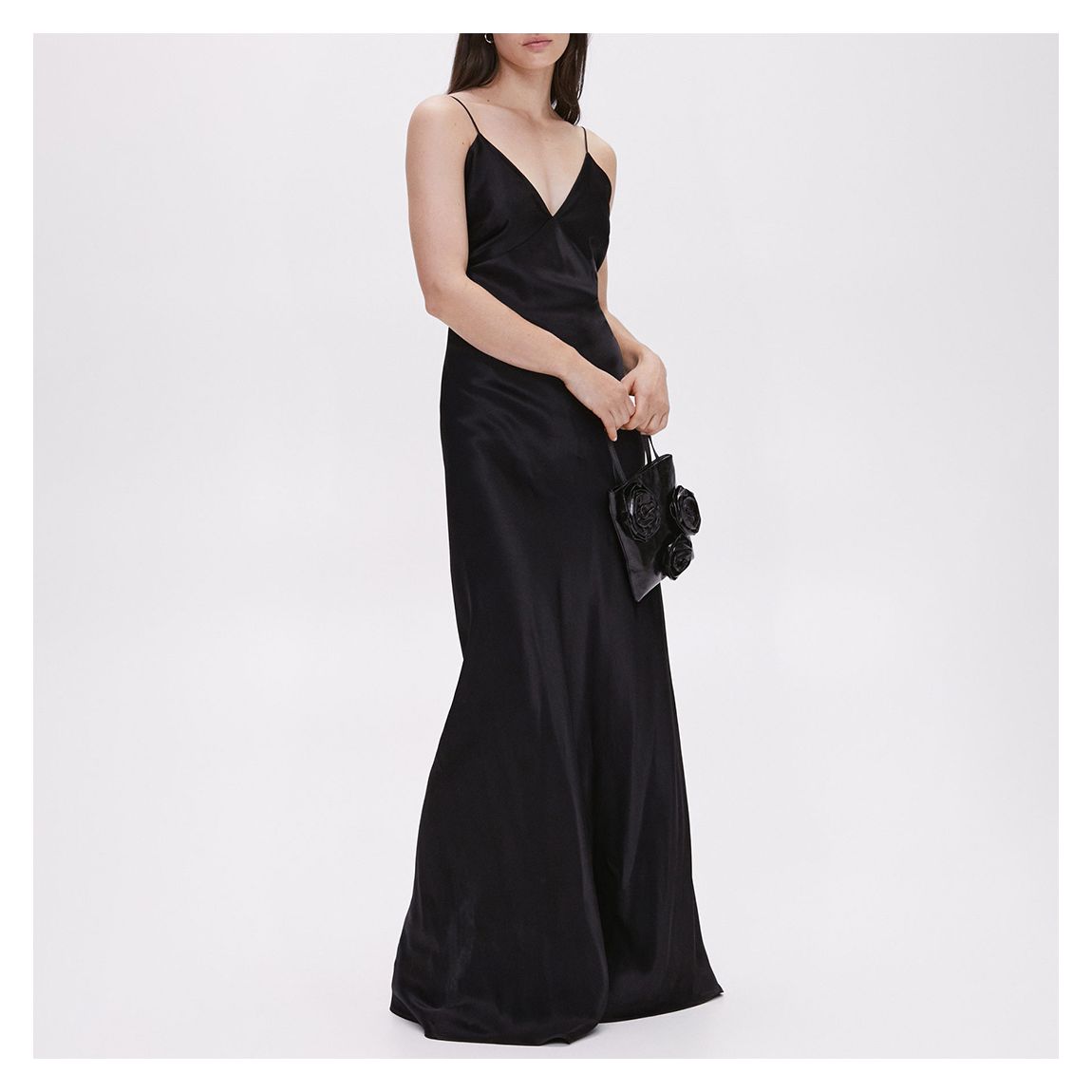 Black Satin Camisole Dress main product photo