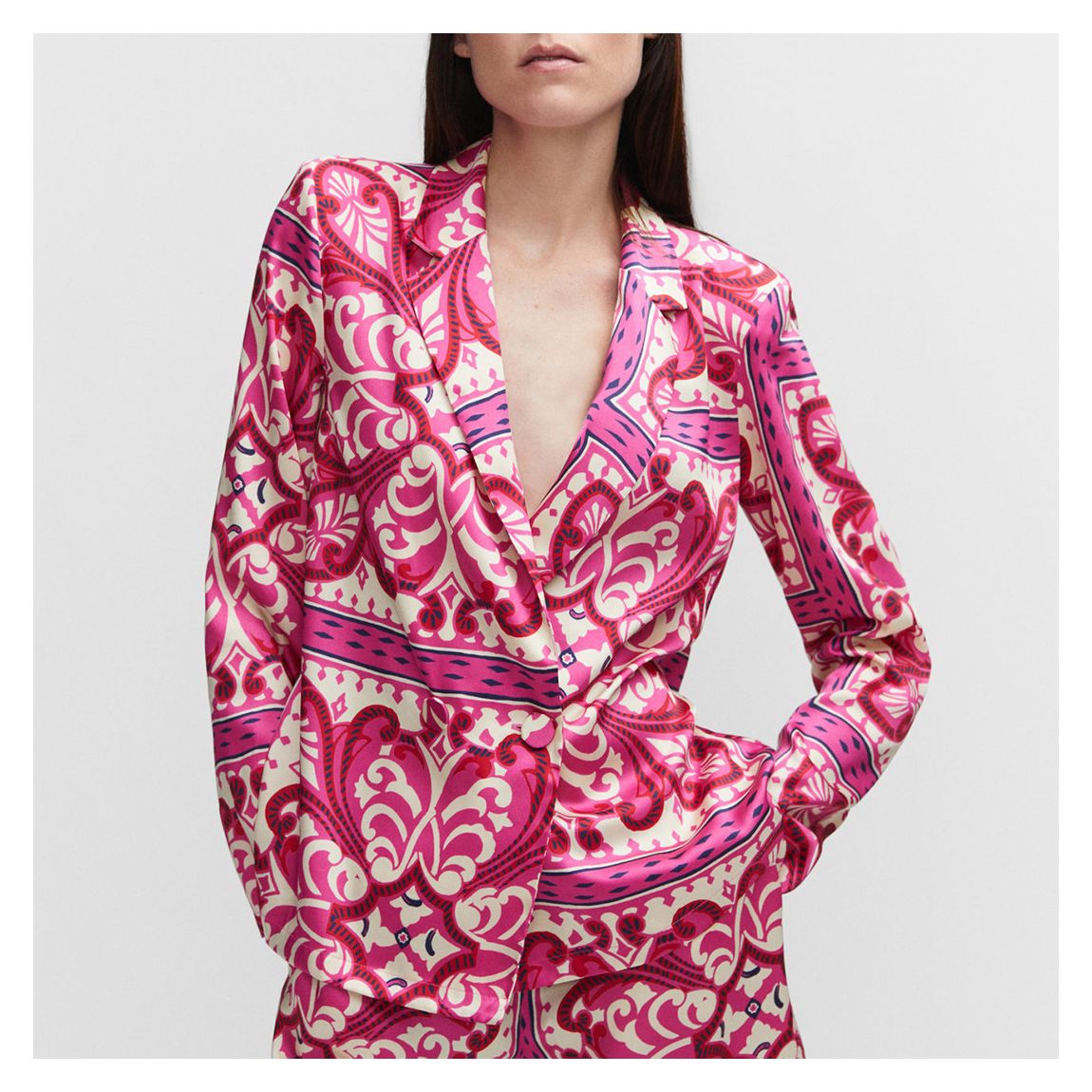 Pink Printed Lapels Shirt main product photo