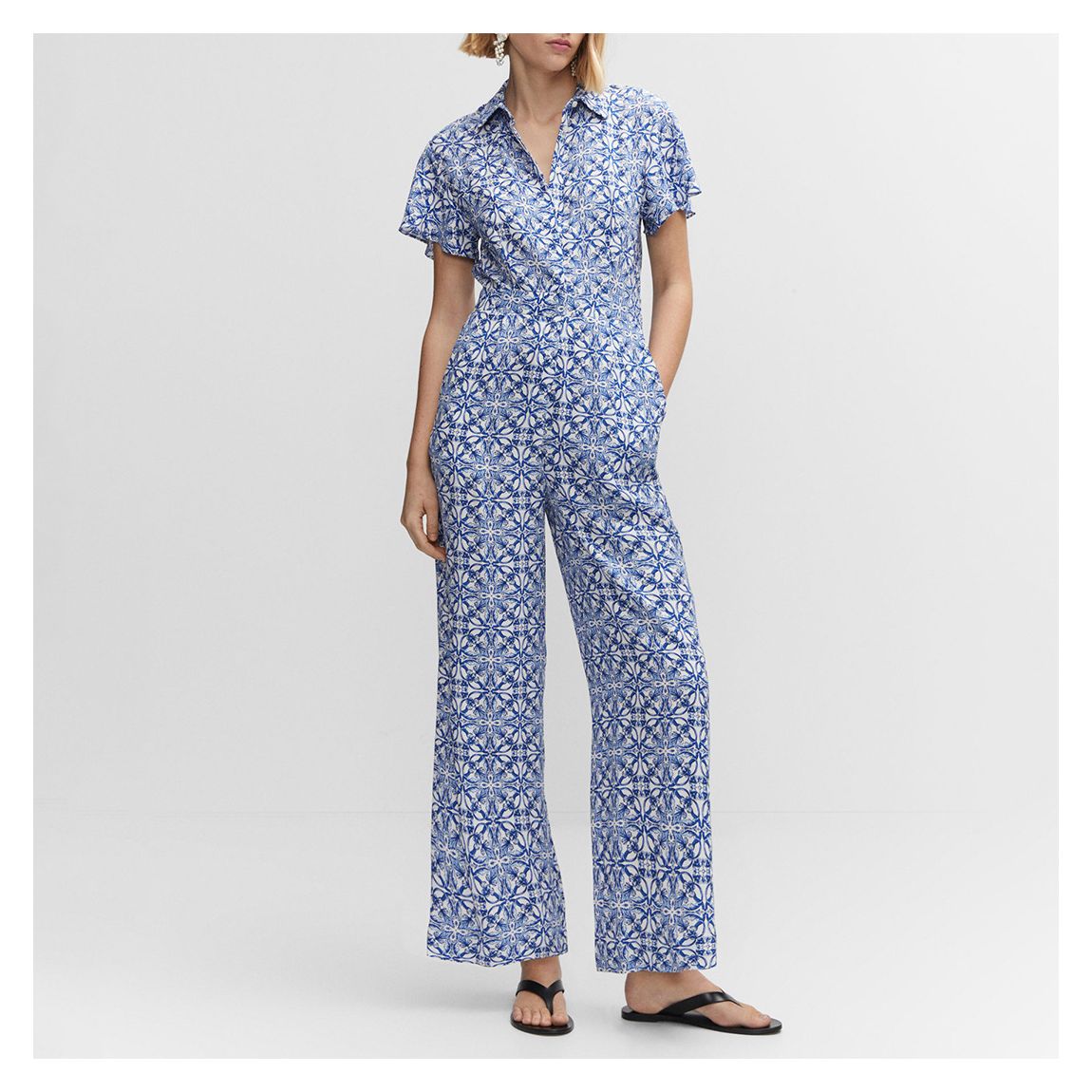 Blue Floral Jumpsuit main product photo