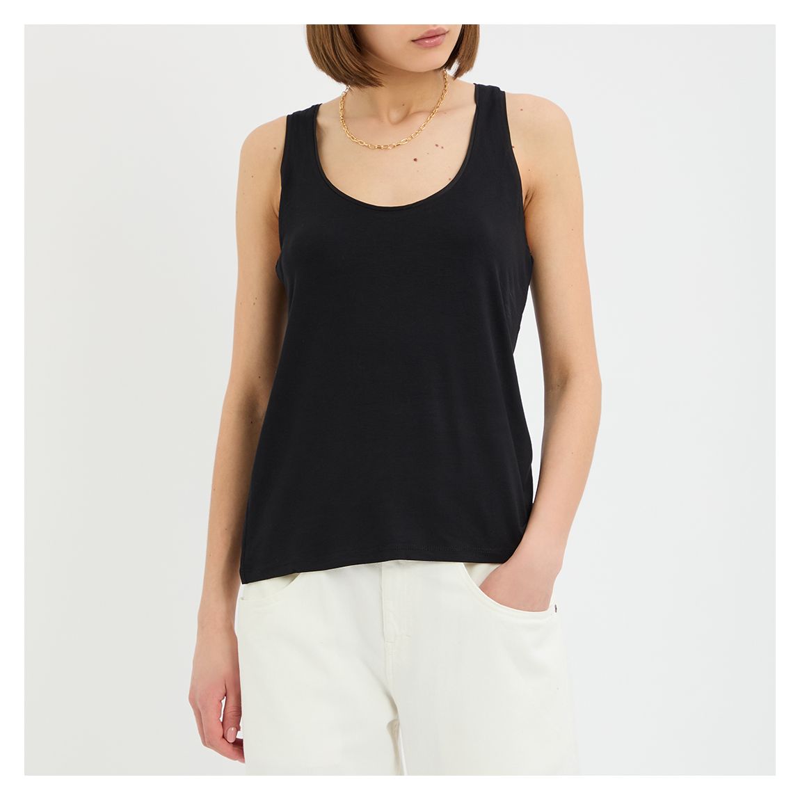 Black Riley Scoop Neck Vest main product photo