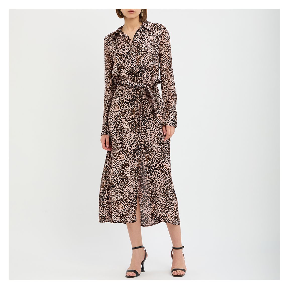 Brown Tabitha Animal Print Midi Dress main product photo