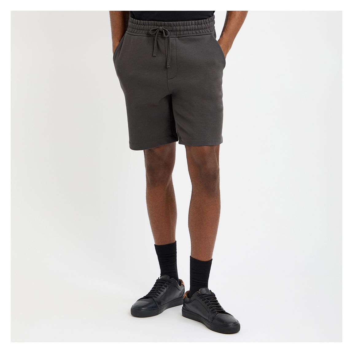 Charcoal Henry Garment Dye Cotton Shorts main product photo