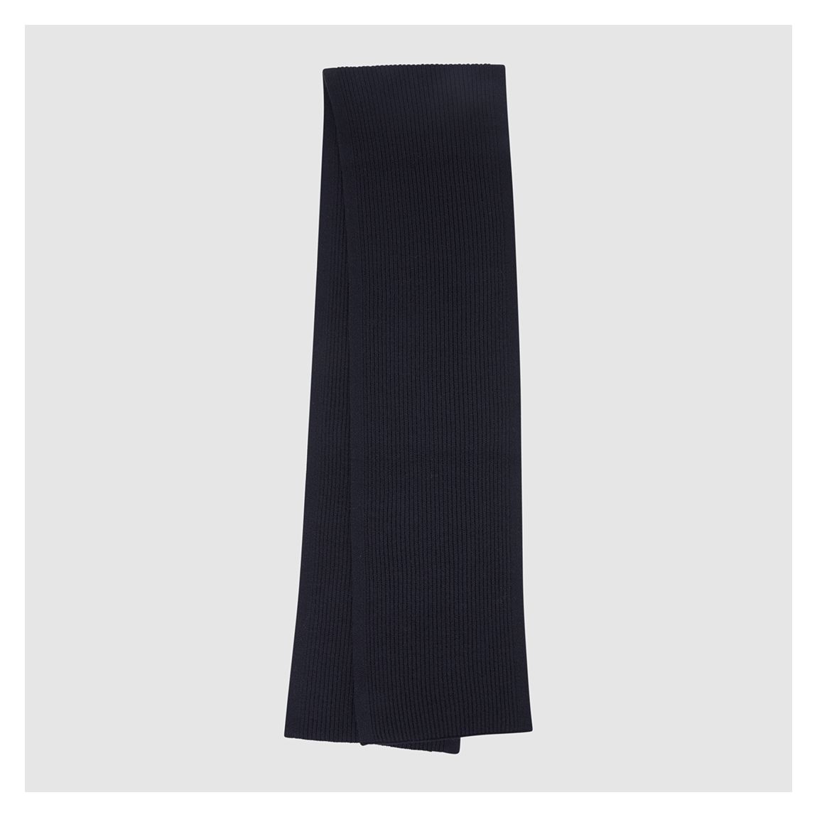 Navy Chesterfield Ribbed Merino Wool Scarf main product photo