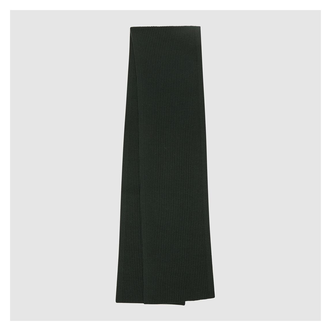 Dark Green Chesterfield Ribbed Merino Wool Scarf main product photo