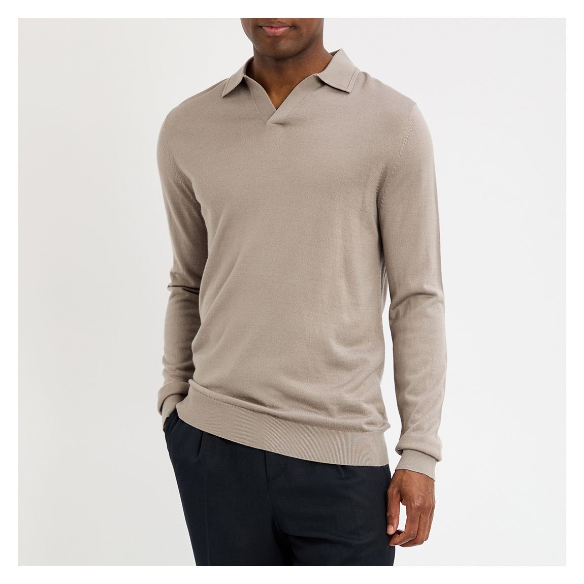 Stone Tern Open Collar Long Sleeve Polo Shirt main product photo