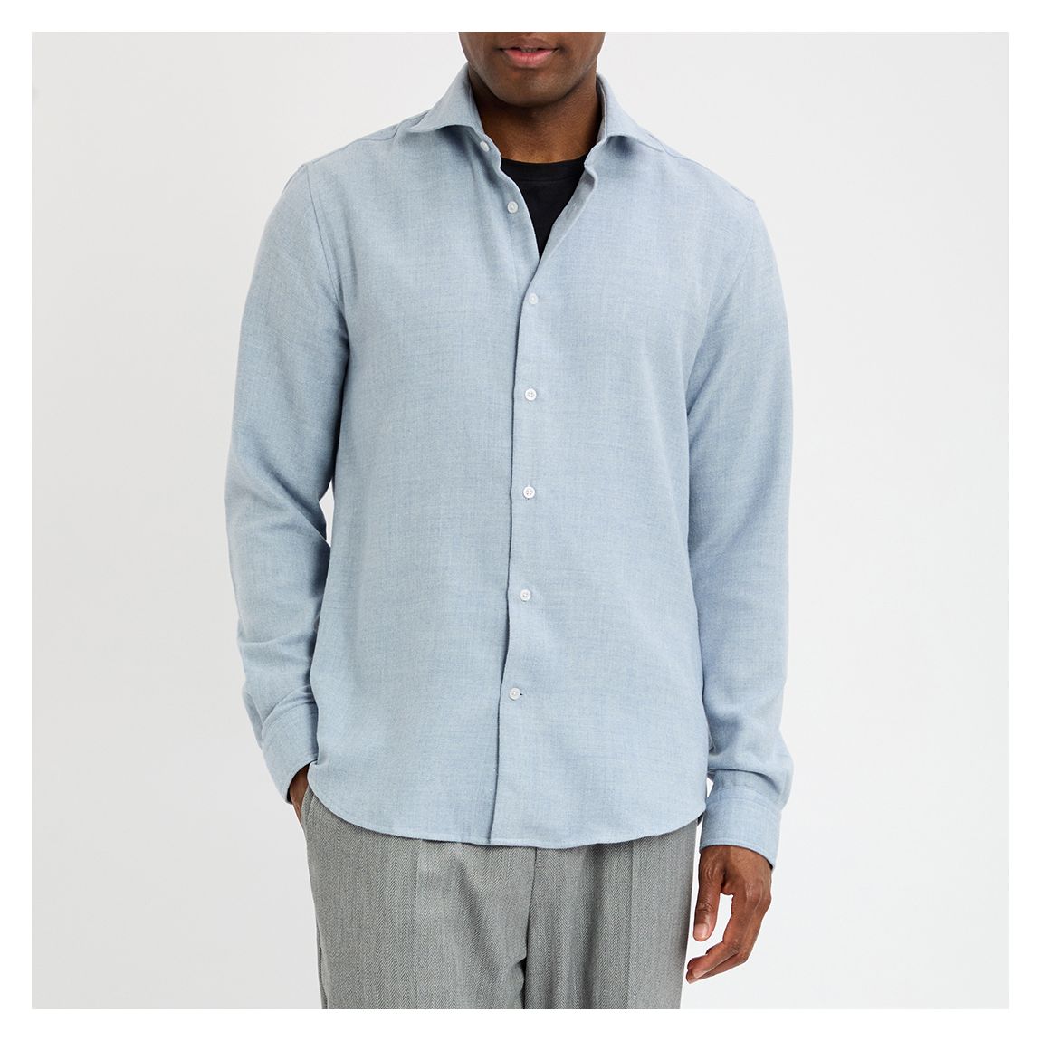 Soft Blue Chaser Brushed Cotton Shirt main product photo