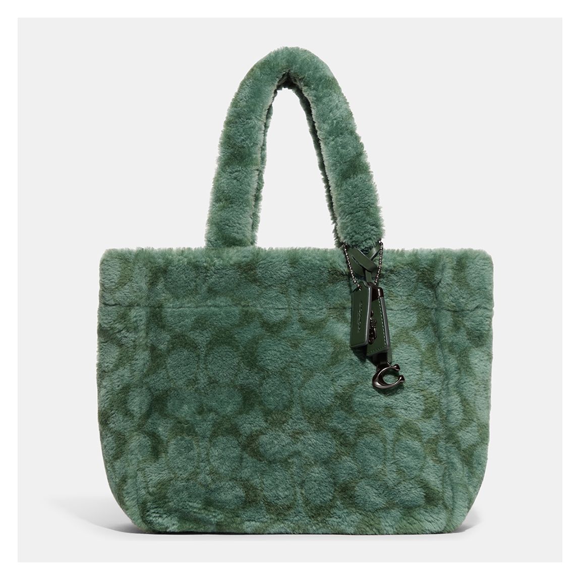 Green Signature Shearling Tote 28 main product photo