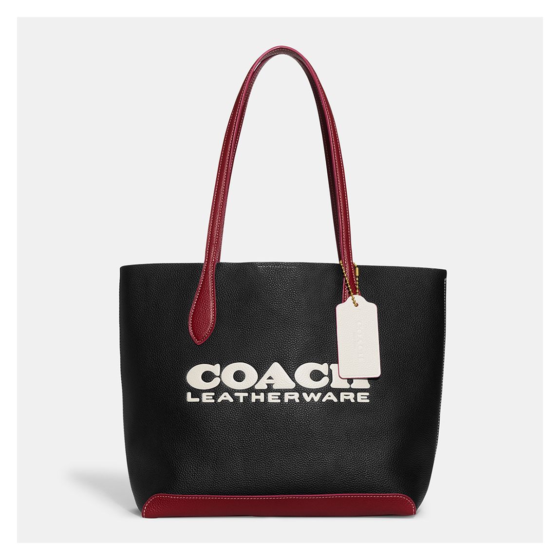 Black Multi Colorblock Leather Kia Tote main product photo