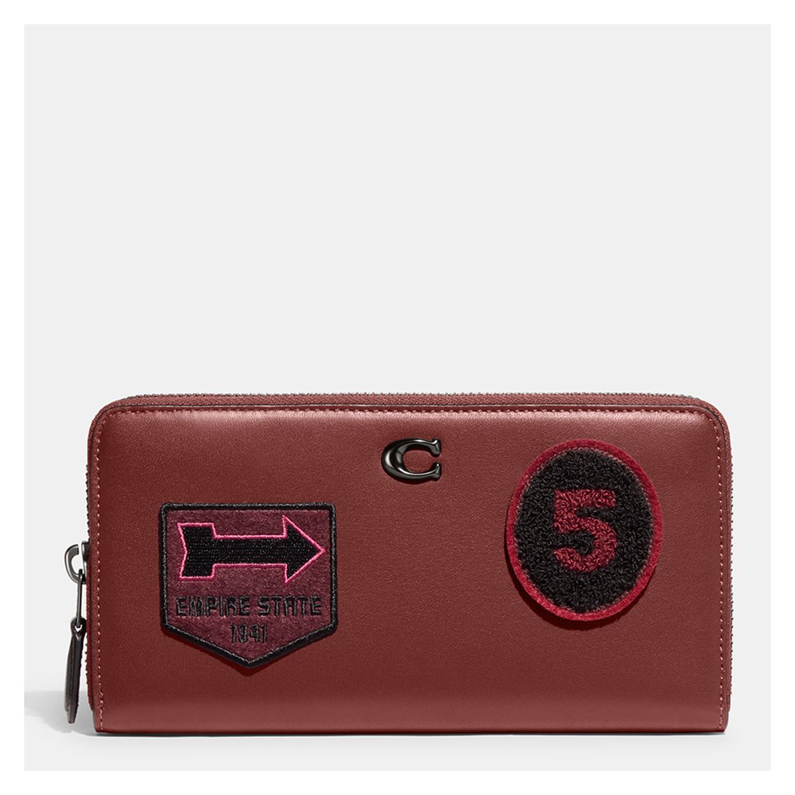 Cardinal Glovetanned Leather With Varsity Patches Accordion Zip main product photo