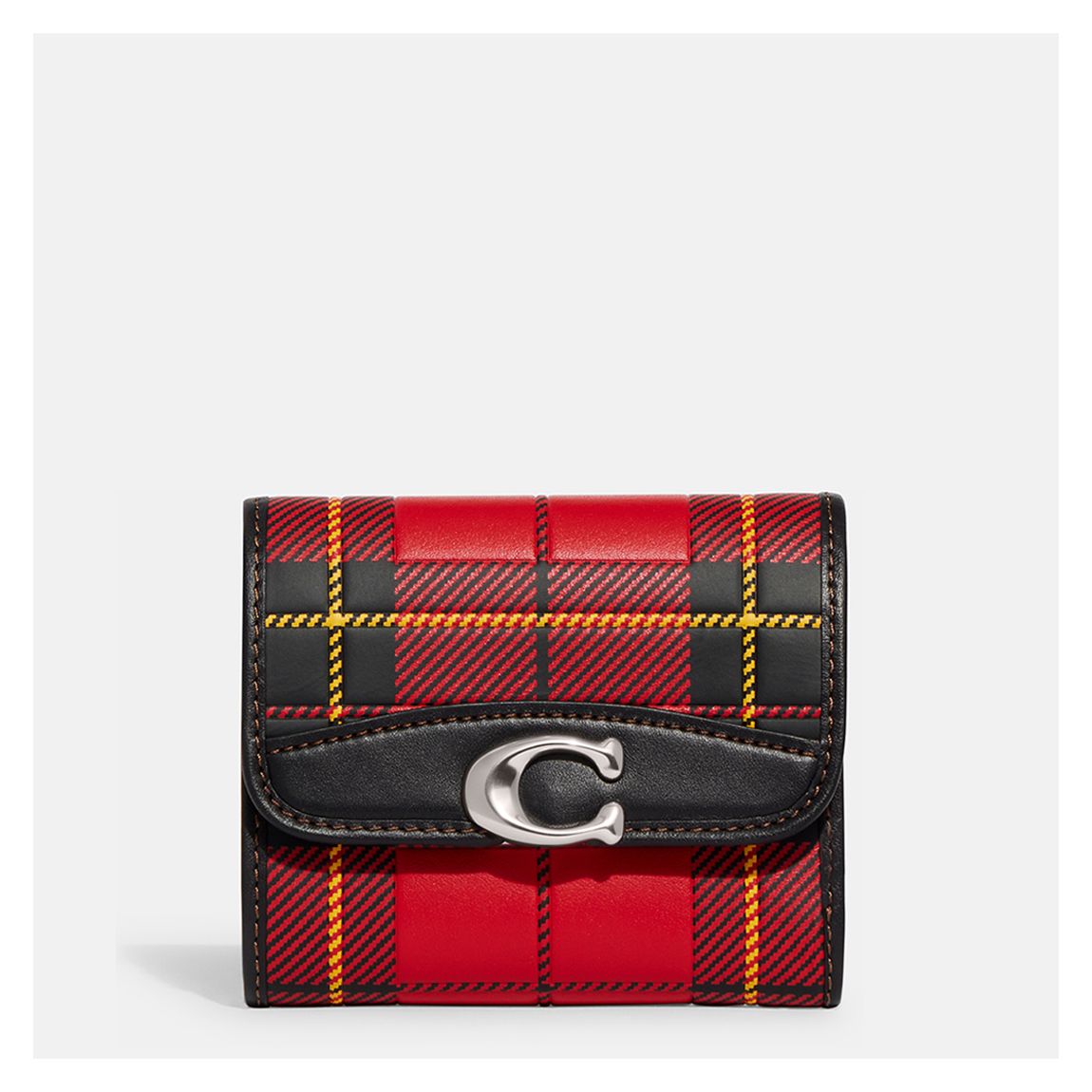 Sport Red Multi Plaid Printed Leather Bandit Wallet main product photo
