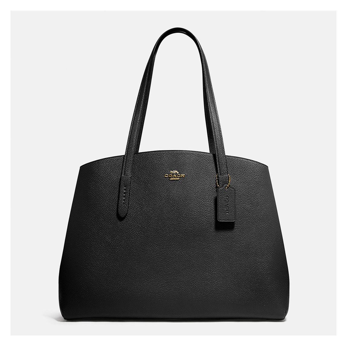Black Polished Pebble Leather Charlie 40 With Laptop Compartment main product photo