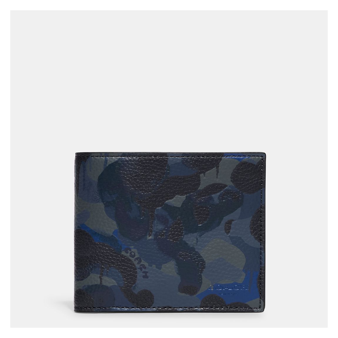Blue, Midnight Navy 3 In 1 Wallet In Camo Print Leather main product photo