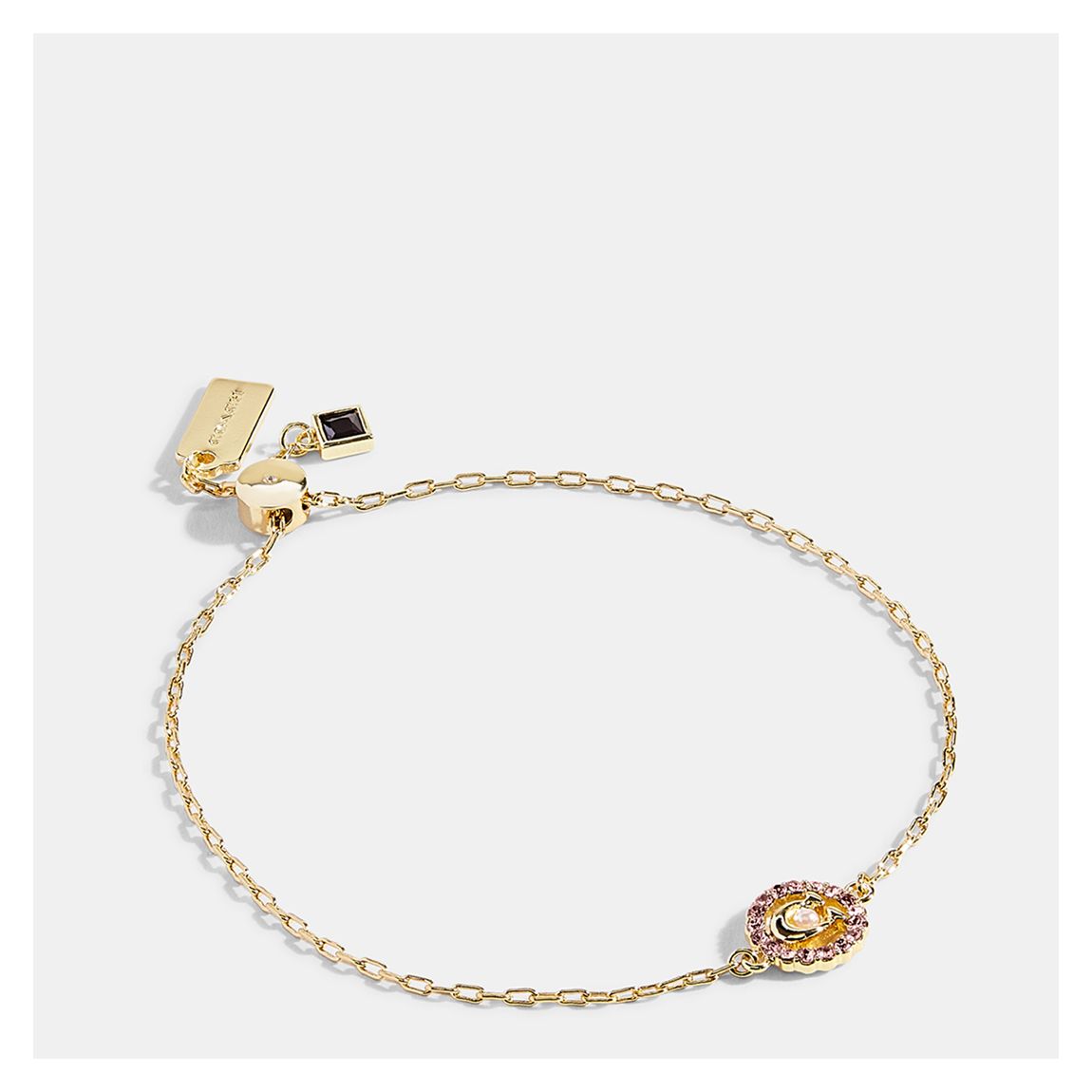 Gold, Multicolor C Multi Crystal Slider Bracelet main product photo