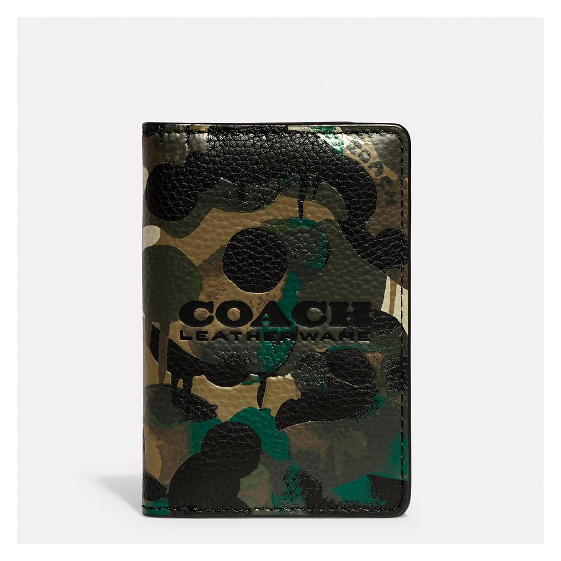 Charcoal Multi Card Wallet In Signature With Camo Print main product photo