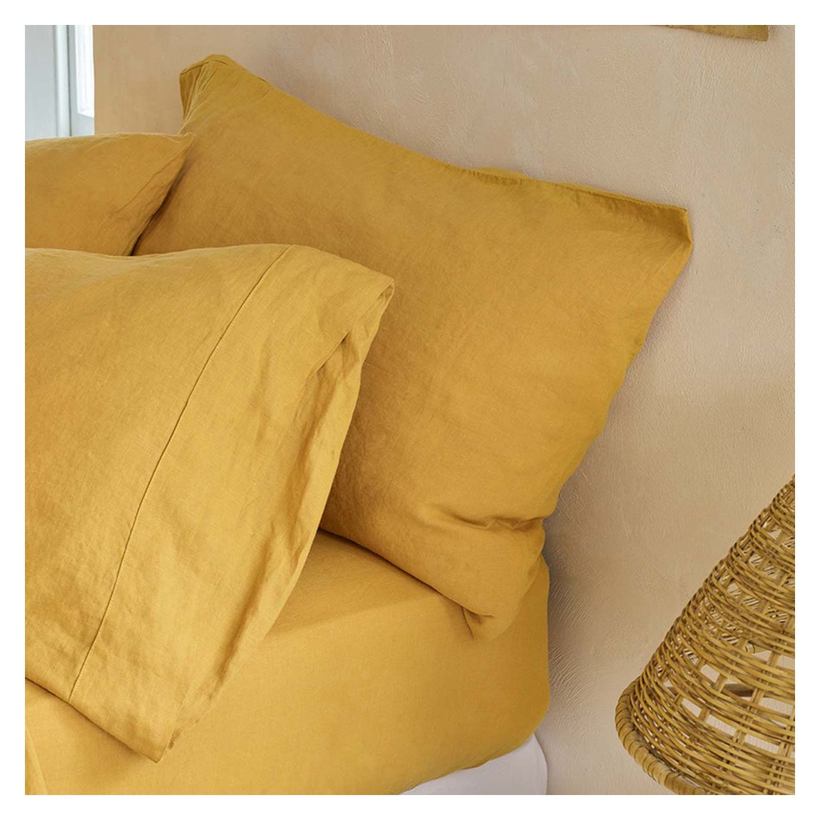 Honey Superking Linen Fitted Sheet main product photo