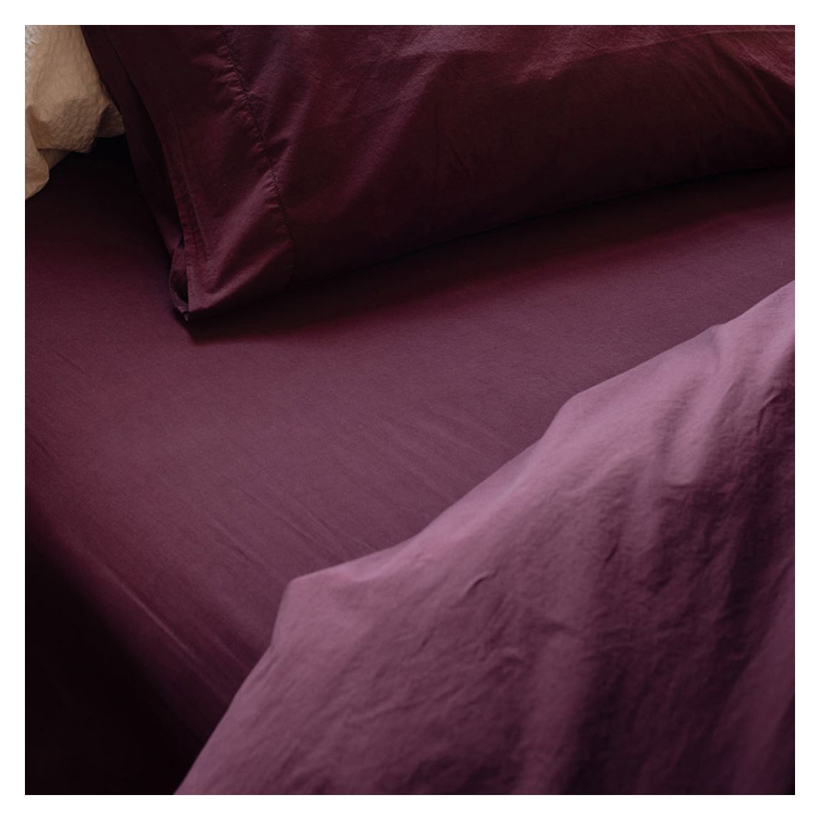 Mulberry Double Washed Cotton Fitted Sheet main product photo