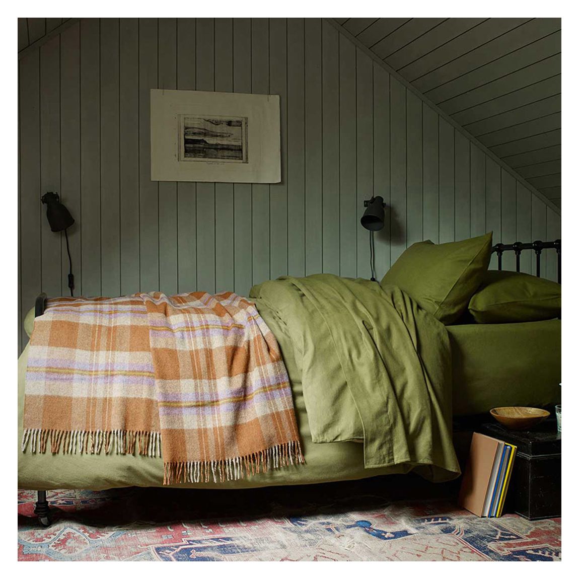 Olive Green Superking Brushed Cotton Duvet Cover main product photo