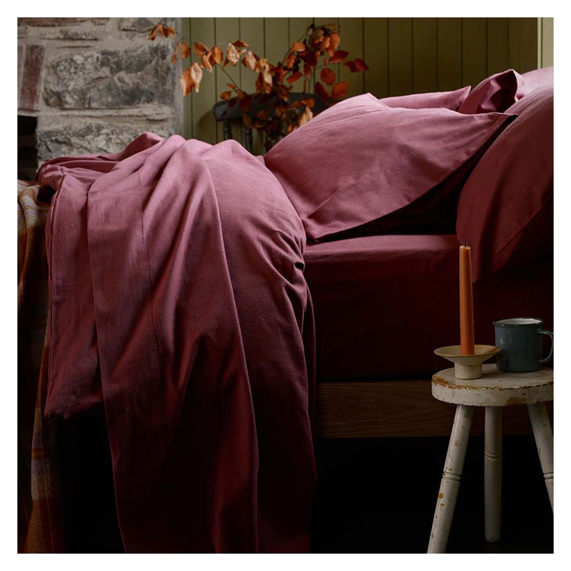Thistle Single Brushed Cotton Flat Sheet main product photo