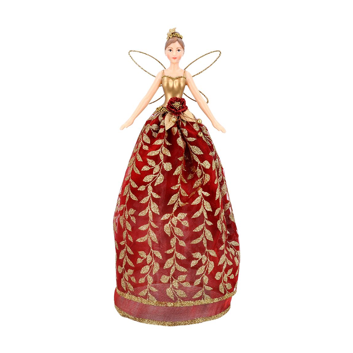 Red/Gold Leaf Tree Top Fairy Orn, Large main product photo
