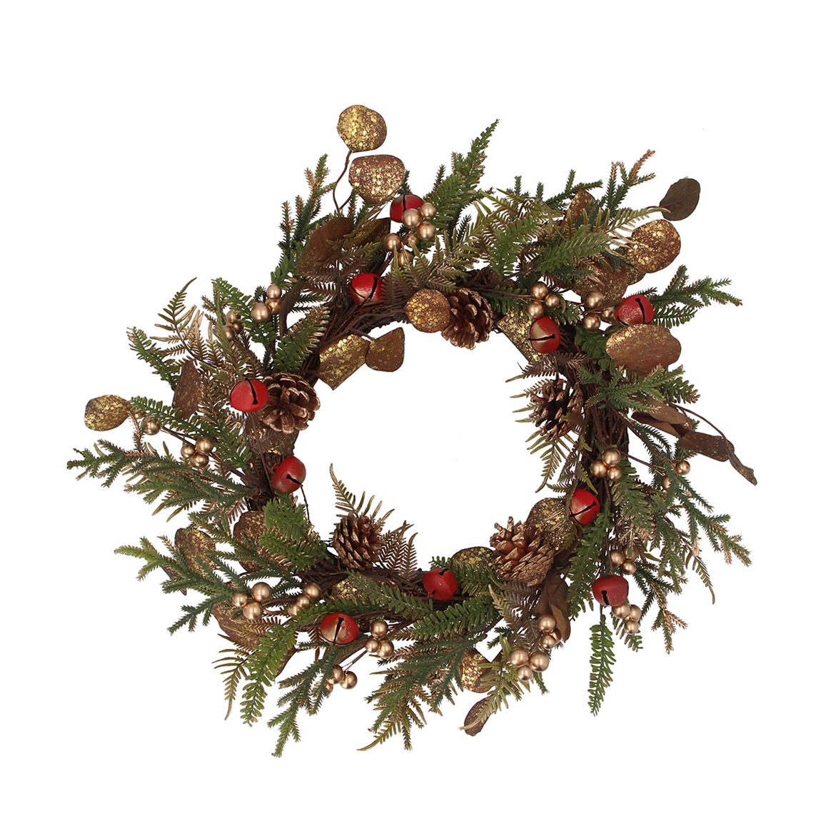 Red Berry/Gold Fern/Green Fir Wreath main product photo