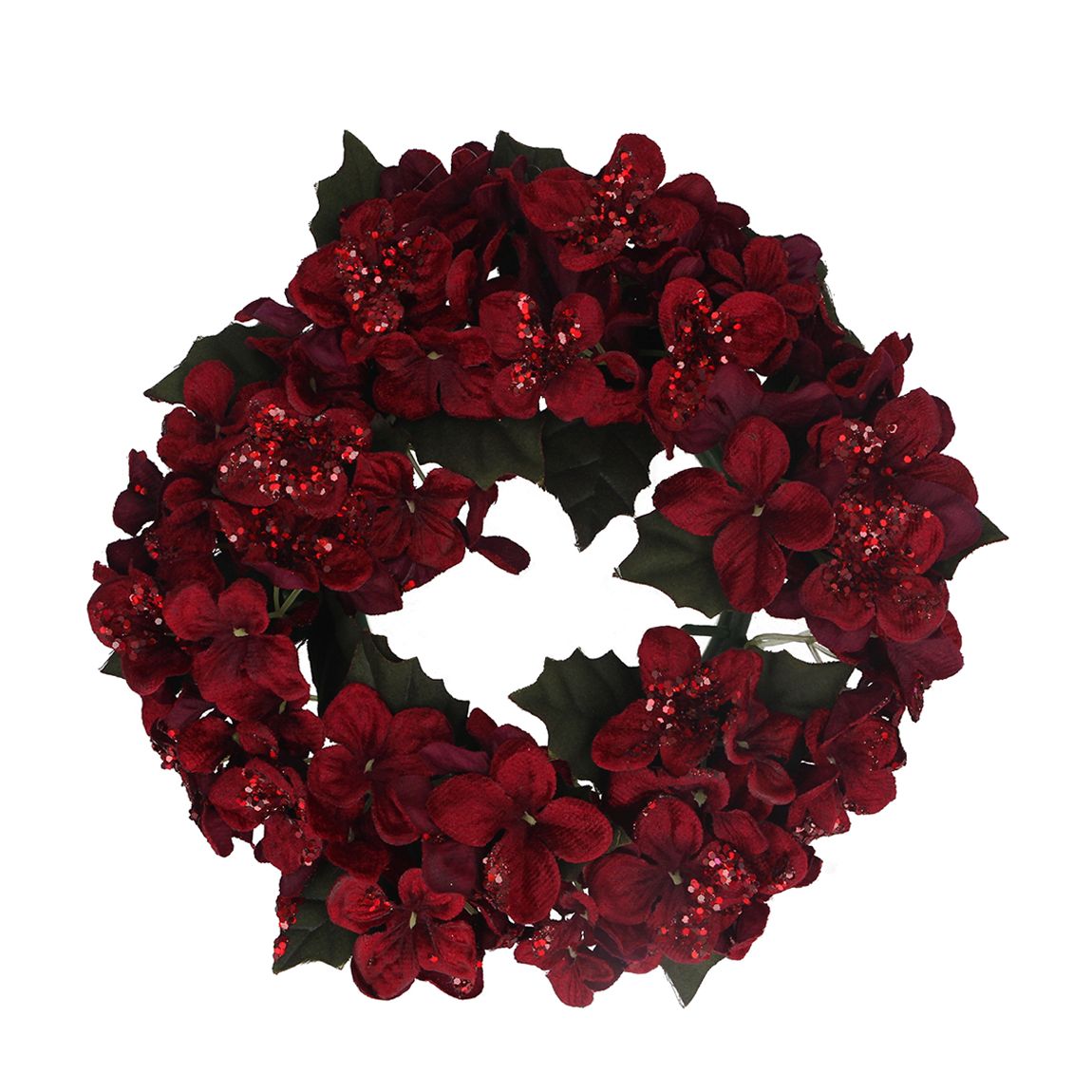Burgundy Hydrangea Candle Ring, Large main product photo